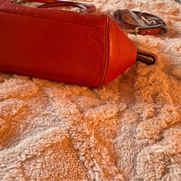 Coach Madison Madeline East West Leather Satchel | Detachable Crossbody | Coral - Picture 7 of 16